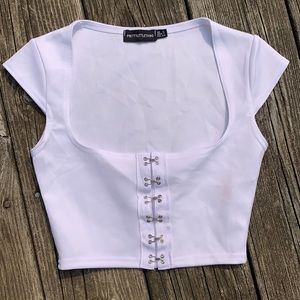 White Pretty Little Thing Short Sleeve Top